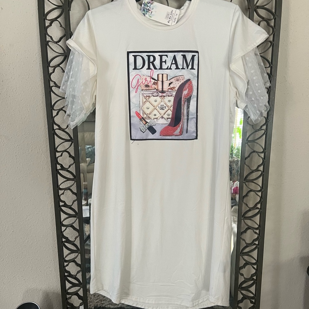 Casual. Fun Tee Dress. Size, 1X